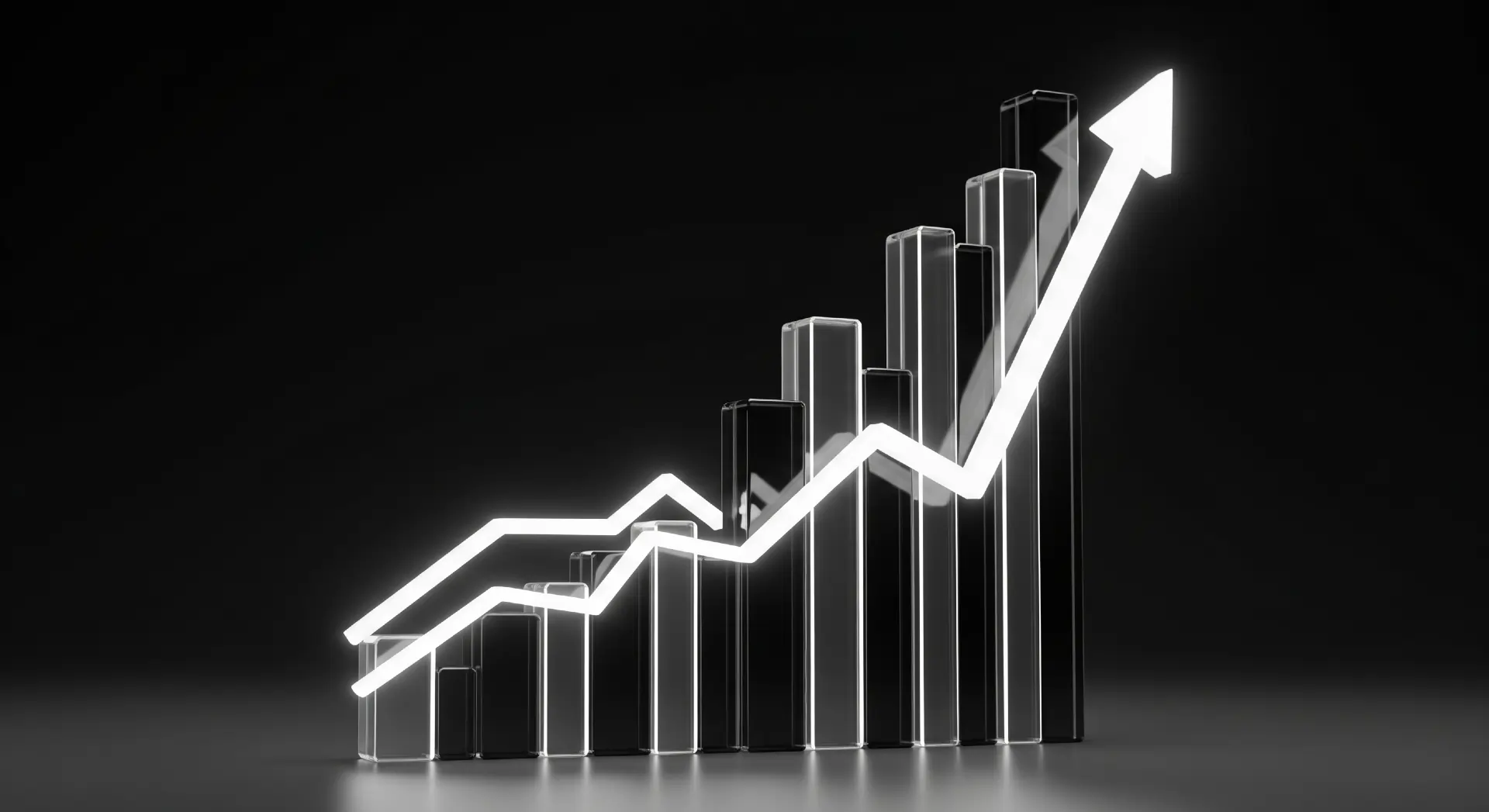 Business growth chart for social media marketing